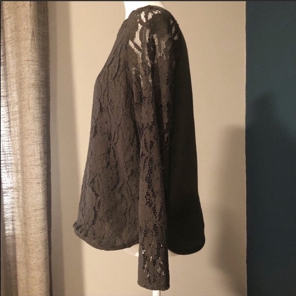 H&M olive green lace front top - Picture 4 of 8